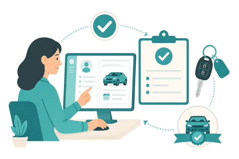 Finance confirmation desk illustration