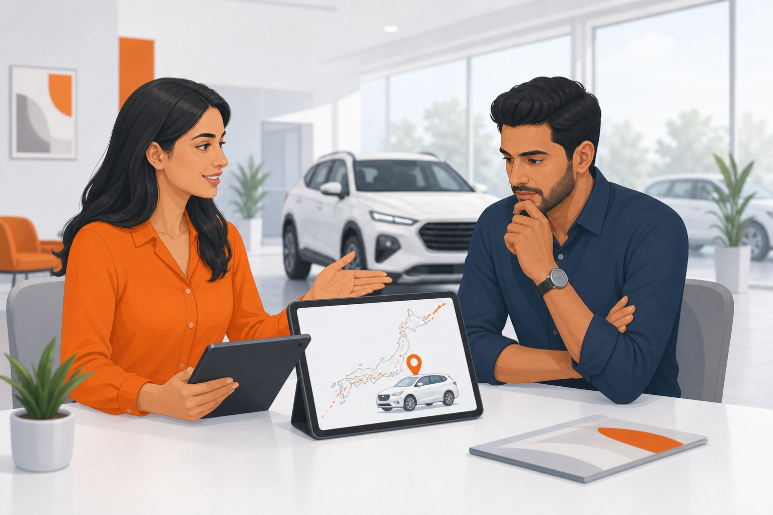 Advisor helping a customer source a car from Japan