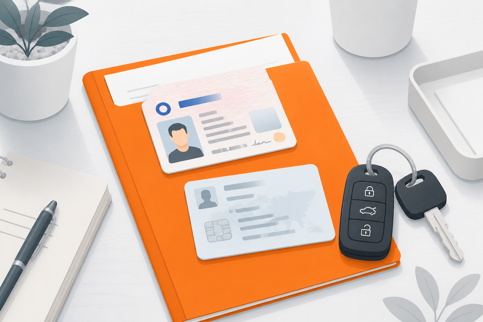 Licence, NID, and keys for your test drive